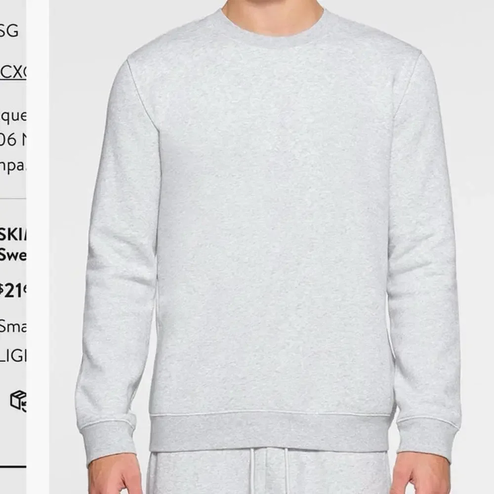 Skims Cotton Blend Crewneck Sweatshirt